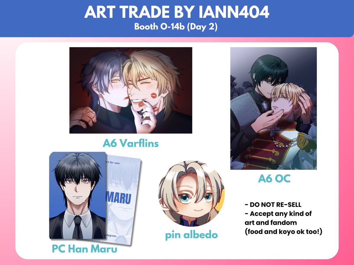 IANN404's tweet photo. (🔁&amp;💛 appreciated)
#CF22 Art Trade 

📌 Booth No. O-14B
📅 17 May (Day 2 only)
🔎 Original, Genshin Impact, Special Civil Servant

Feel free to book and visit our booth ✨

#Comifuro22 #CF22Catalogue https://t.co/DXjZvn47Ae