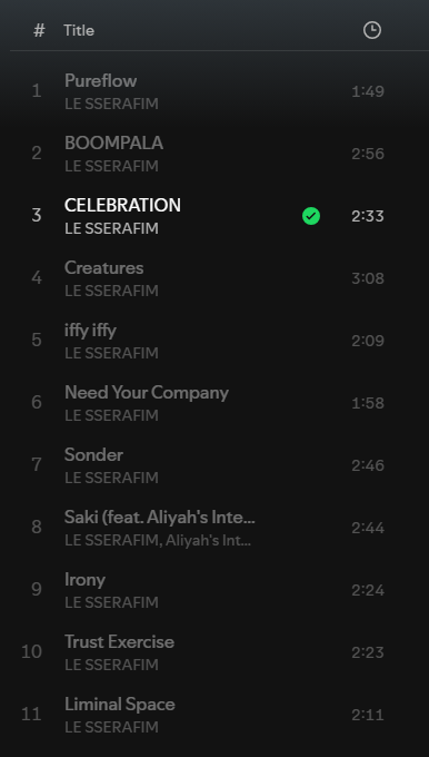 song lengths out.. idk if people noticed