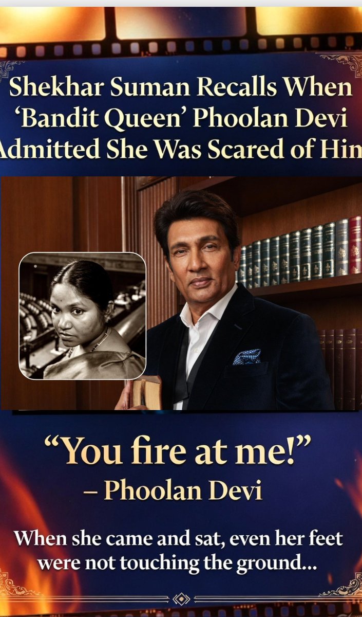 Tvmania2000's tweet photo. Shekhar Suman recalls the epic moment when Bandit Queen Phoolan Devi confessed she was scared of him and his sharp questions!
#ShekharSuman #PhoolanDevi #BanditQueen #Throwback #Bollywood #ViralStory #LegendaryInterview https://t.co/BQZTtk9fdX