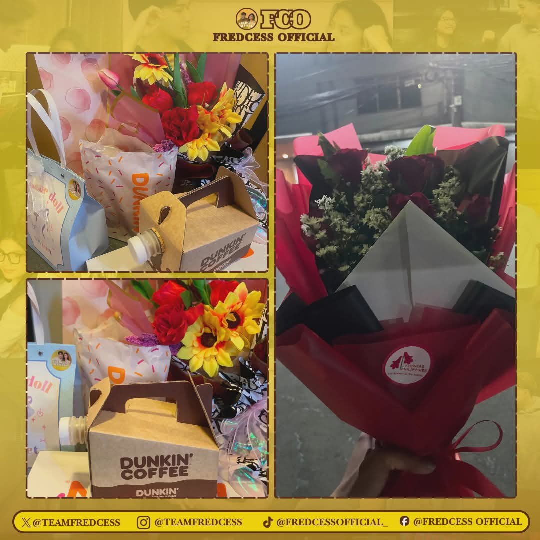 teamfredcess's tweet photo. As we celebrated 𝐌𝐨𝐭𝐡𝐞𝐫’𝐬 𝐃𝐚𝐲 yesterday, we wanted to share a simple gift as a way of showing appreciation to the amazing women who continuously give love, care, and support to Princess. 🌷💖

We gave flowers to Tita Lallie as a heartfelt thank you for her endless love, guidance, and unwavering support for Princess throughout every journey and milestone. 💛

After Princess’ long day of taping for AOS, we also gave her flowers, donuts, and our last month’s monthsary gifts as a simple gesture to make her feel loved and appreciated, even in the smallest way. 🫶