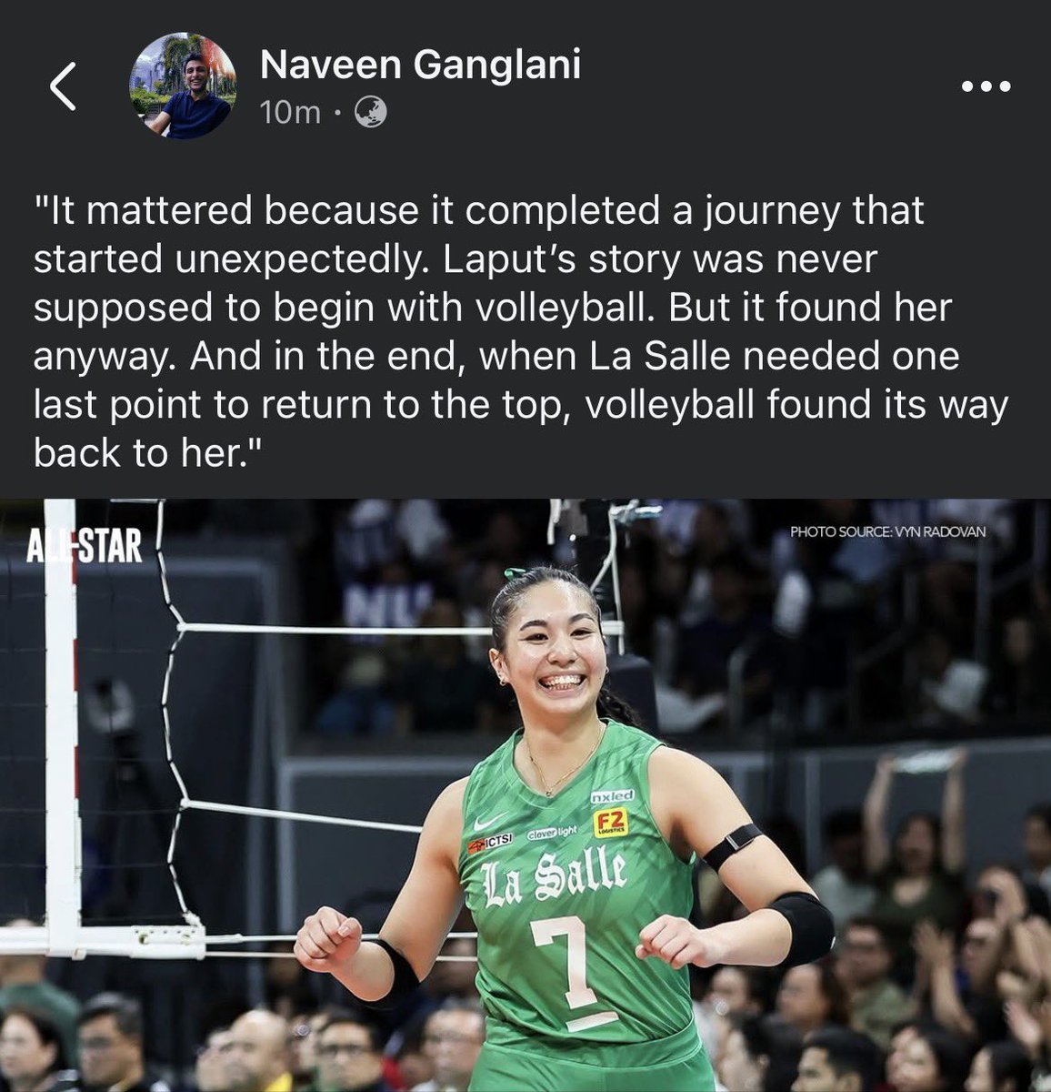 “And in the end, when La Salle needed one last point to return to the top, volleyball found its way back to her.”

THAT’S SHEVANA LAPUT FOR YOU! LFG, KAPITANA! one more year, please? 🤞🏼