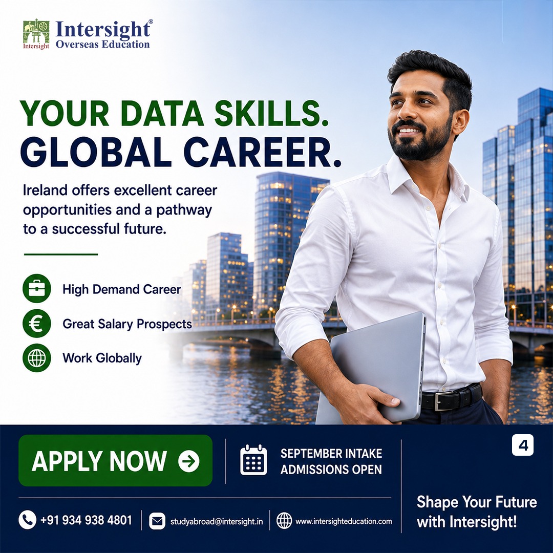 Intersightedu's tweet photo. 𝐁𝐮𝐢𝐥𝐝 𝐲𝐨𝐮𝐫 𝐟𝐮𝐭𝐮𝐫𝐞 𝐰𝐢𝐭𝐡 𝐃𝐚𝐭𝐚 𝐀𝐧𝐚𝐥𝐲𝐭𝐢𝐜𝐬 𝐢𝐧 𝐈𝐫𝐞𝐥𝐚𝐧𝐝 🇮🇪.

✨ Study at top universities
✨ Build a global career

📞 +91 934 938 4801
🌐 https://t.co/EjLidq0feB

#DataAnalytics #StudyInIreland  #StudyAbroad #IntersightOverseasEducation https://t.co/PMj7yZYrzf