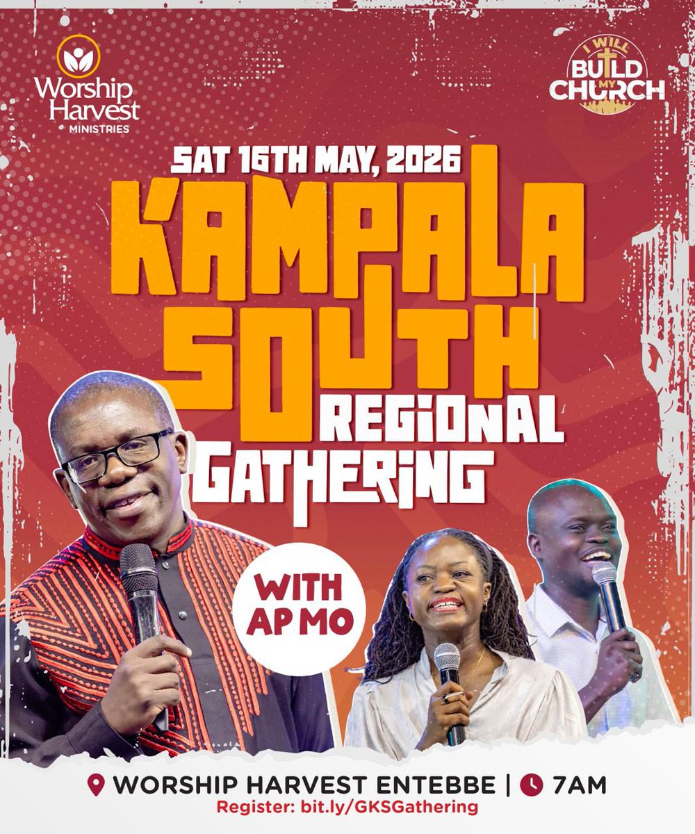 SanyuSings's tweet photo. 🔴 Kampala South Regional Gathering
📅 Saturday, 16th May 2026 | ⏰ 7AM
📍 Worship Harvest Entebbe |
You're personally invited to what promises to be a powerful experience of worship and the Word.
Come ready!
Register below so we can plan for you 🌸 https://t.co/FDYozzcWXz