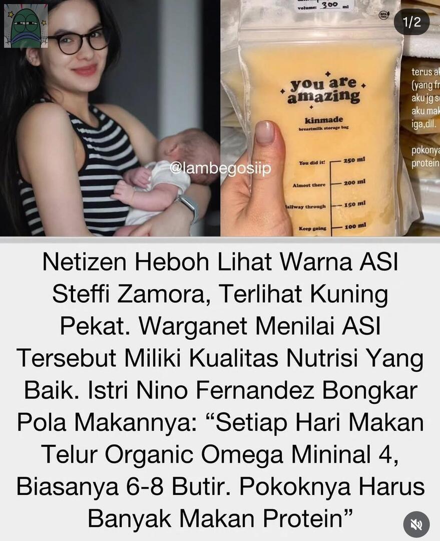 💚 dia punya suami yg protect bgt soal makanan. bukan cuma makanan tapi dukungan juga, istrinya dimasakin makanan yg sehat2 dari mulai daging sampe sayur supaya asi istrinya lancar, aplagi ngasih kelor, suaminya beneran masak macem2 pake kelor biar asi istrinya bagus 😭