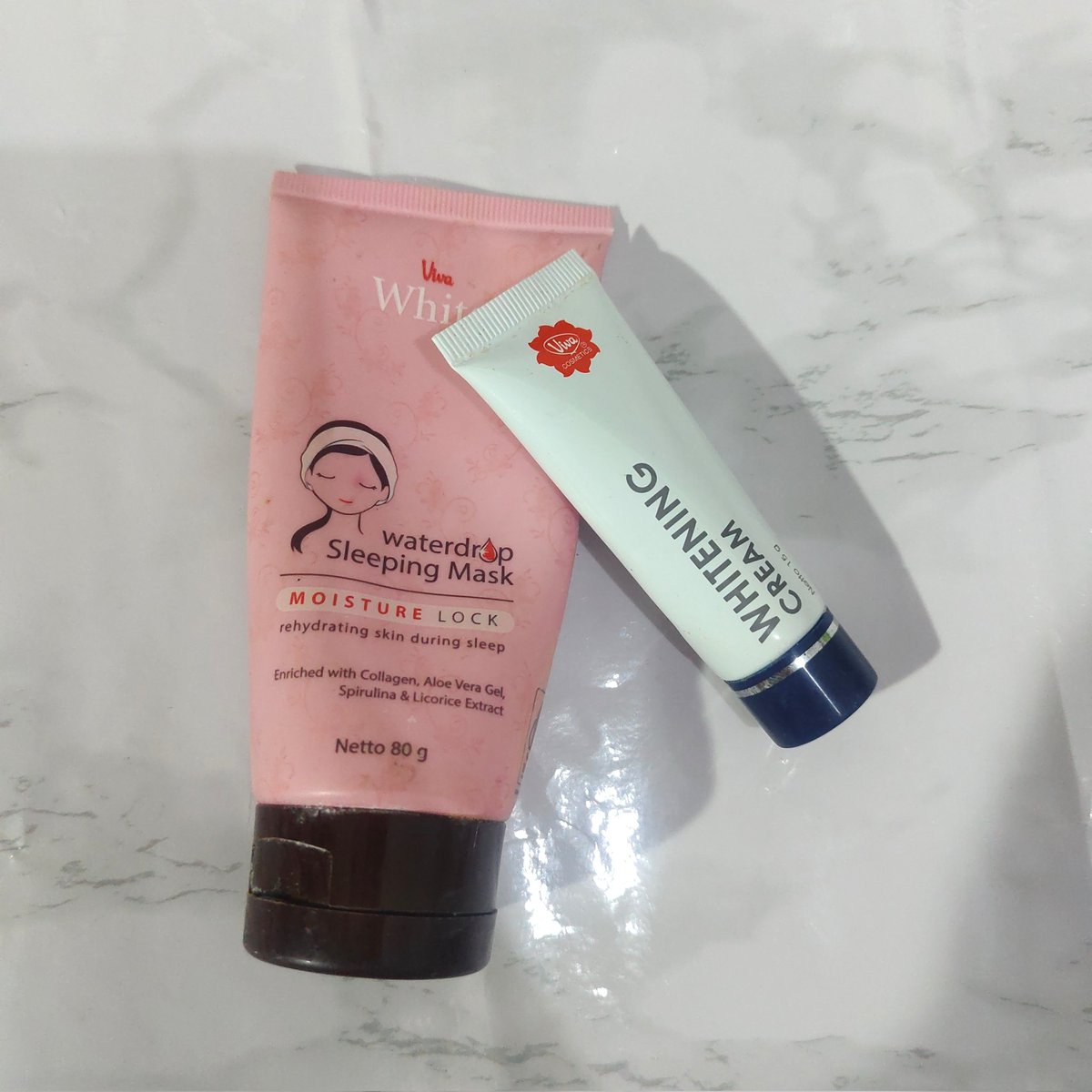 ev3rythings's tweet photo. wts preloved viva white sleeping mask + whitening cream

🤑10k
🍊shopee, gratong, bs pake voc 

tag : skincare, brightening, moisture, https://t.co/tKL9xSIID5