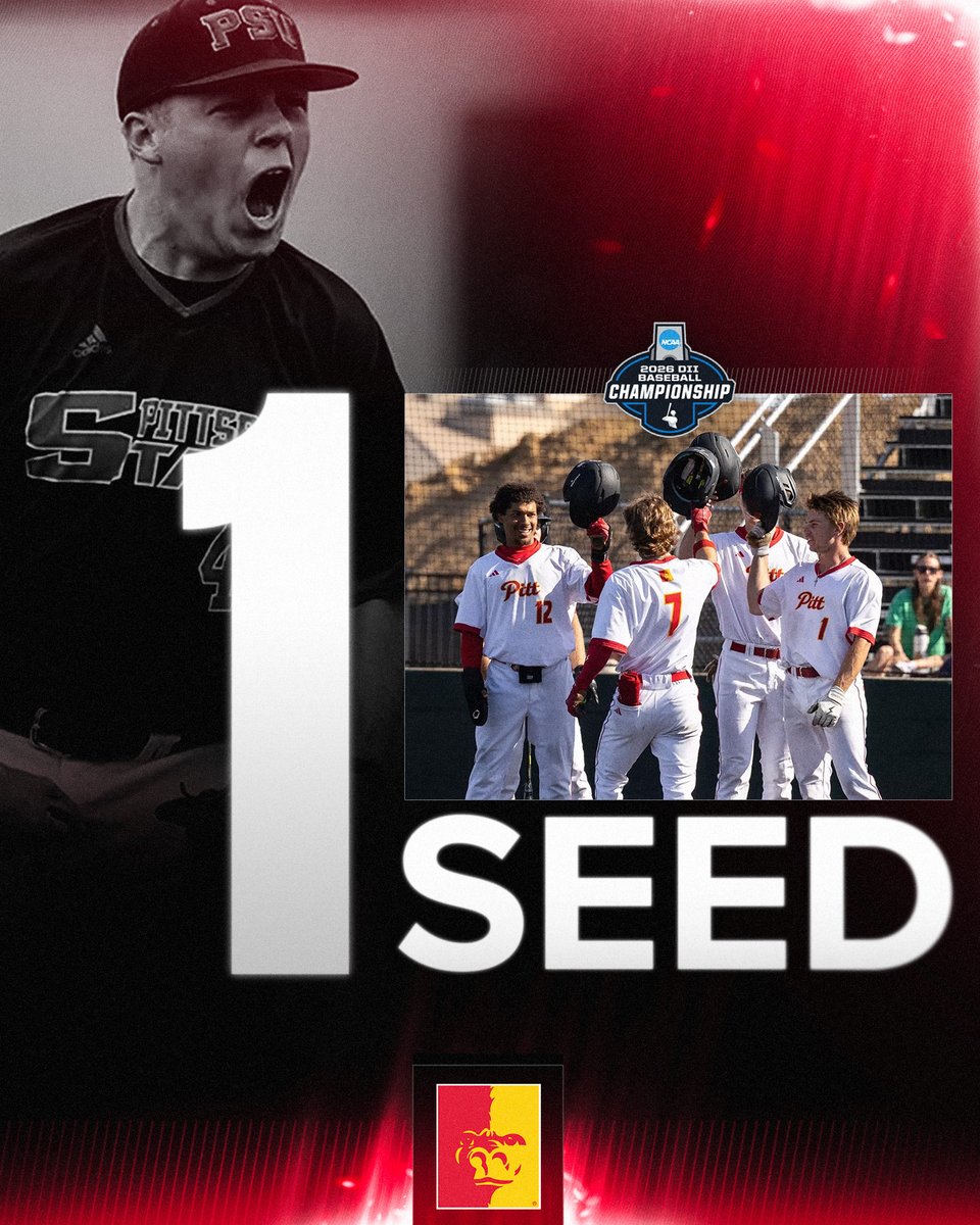 NCAADII's tweet photo. NO. 1️⃣ SEED - Central Region

@PittStGorillas 🔥  

#MakeItYours | #D2BSB https://t.co/tJECkKPm7f