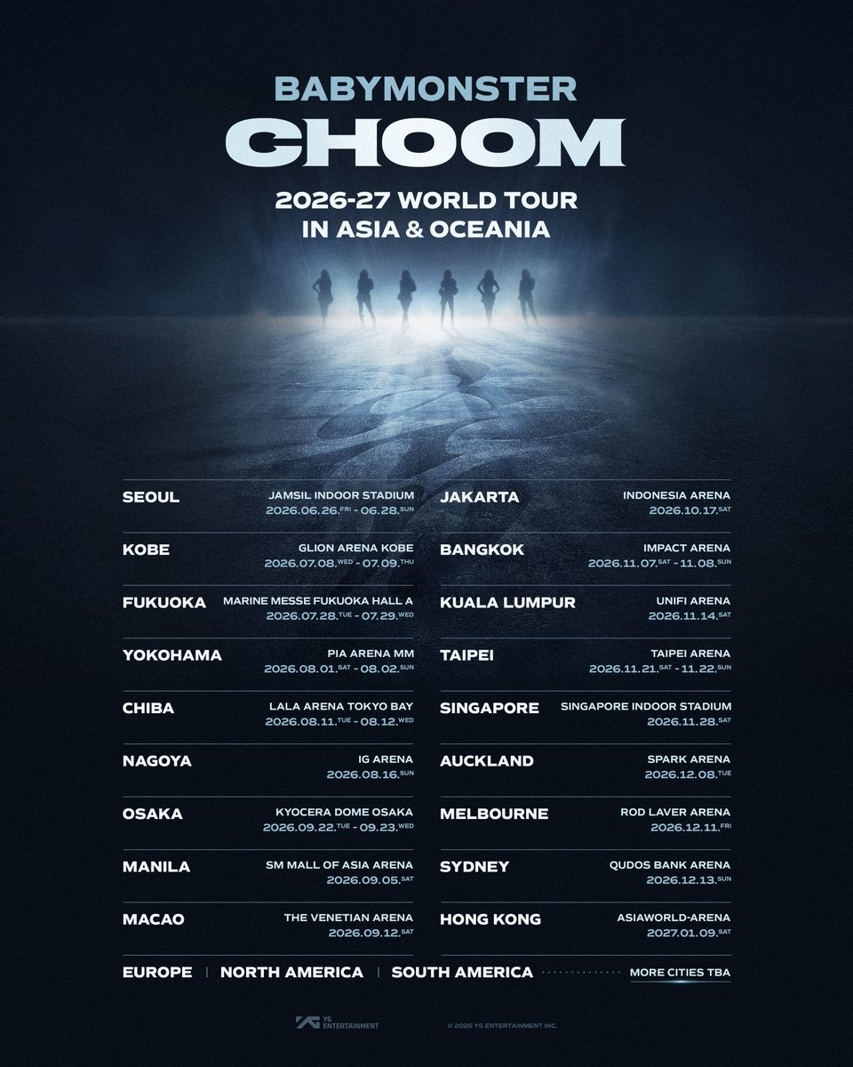 THE WAIT IS OVER, MONSTIEZ! ❤️‍🔥

K-pop group BABYMONSTER is heading to Manila on Sept. 5 for their “Choom” tour, to be held at the SM Mall of Asia Arena. | via <a href="/jaehwabernardo/">Jaehwa Bernardo 재화</a> 

(📷: <a href="/YGBABYMONSTER_/">BABYMONSTER</a>)