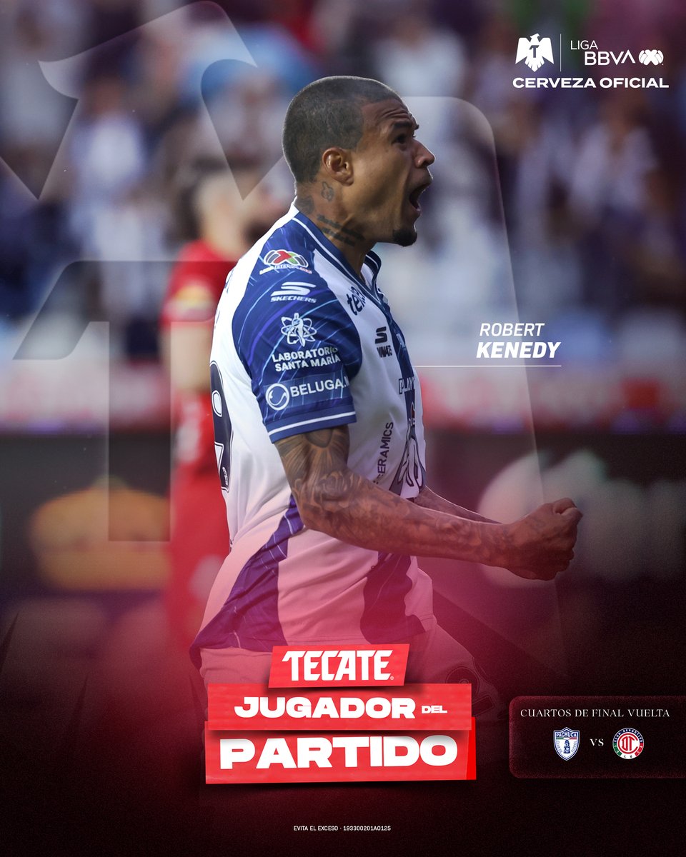 LigaBBVAMX's tweet photo. Golazo y a Semis 😎
Robert Kenedy marcó el segundo gol para que los Tuzos estén en Semifinales. ¡Por eso es el #TecateJugadorDelPartido en la Vuelta de Cuartos de Final! ⭐️
@CervezaTecate | #TecatePorTi
#CFPACTOL #ConMéxicoC26 | #LaFiestaDeLaAfición https://t.co/dEj5AXzD5Z