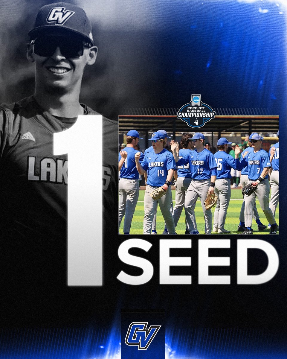 NCAADII's tweet photo. NO. 1️⃣ SEED - Midwest Region

@gvsulakers 🔥  

#MakeItYours | #D2BSB https://t.co/WCc1HxUXQh