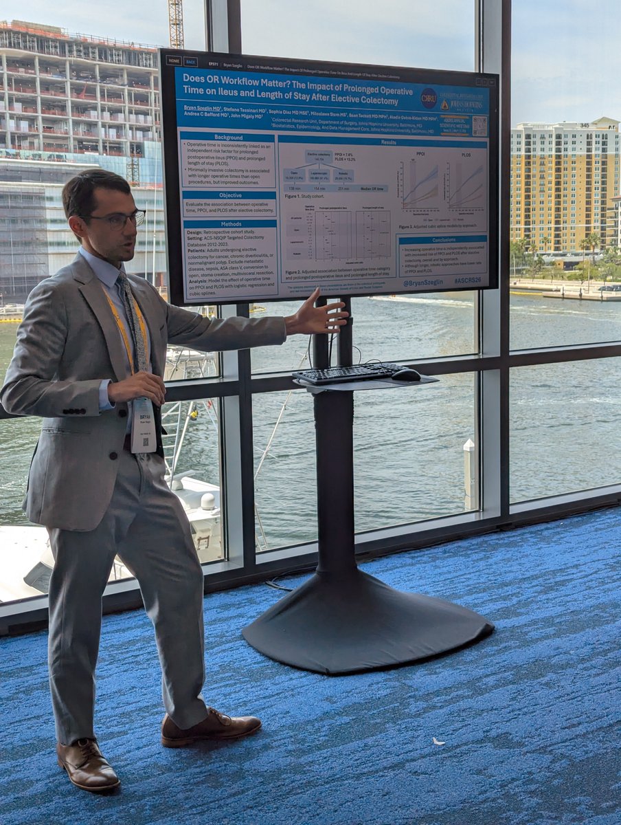 JHUCRRU's tweet photo. Well done @BryanSzeglin @mc_bartel and Luis at #ASCRS26! Go CRRU! @ASCRS_1 @hopkinssurgery @JMigaly #hopkinssurgery. https://t.co/xvHf7d64Bt