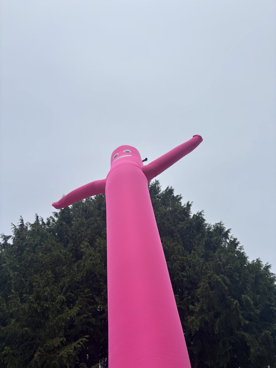 alllennb's tweet photo. jaboukie, the first and probably only time i’ll see an inflatable tube guy in a residential area, two gay mallards in the parking garage, and me https://t.co/C97LIeAzAX