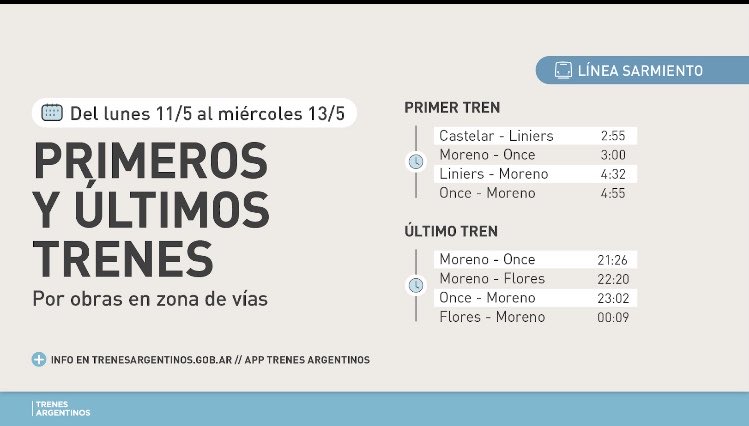 Info Tren Sarmiento tweet media