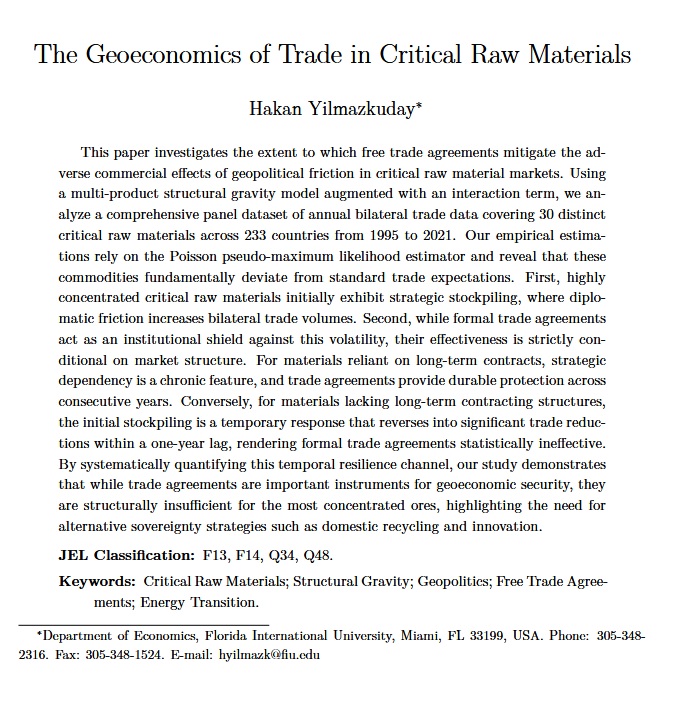 yilmazkuday's tweet photo. "The Geoeconomics of Trade in Critical Raw Materials" is available as a working paper at https://t.co/NS62HiZSes https://t.co/jH9vBozQ1P