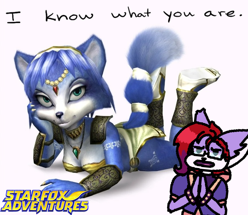 VoidFeline's tweet photo. ⭐ITS STARFOX SUNDAYS!🦊

Its Mothers Day and we gonna celebrate by bringing Krystal back into the fray with Starfox Adventures!🚀

😸📻Come jam out in Lilac Land! Link in Bio!💜

I know what you are.
#streamer #catgirl #furry #GKFMLive #starfox https://t.co/0VHUYI9arn