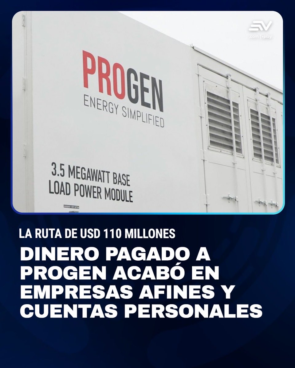 Un juez en Estados Unidos no dio paso al intento de la empresa Progen de bloquear cuentas y transferencias para evitar que se conozca a dónde fueron los USD 110 millones que Ecuador pagó por generadores que resultaron viejos. 💻
 ecuavisa.com/politica/diner…