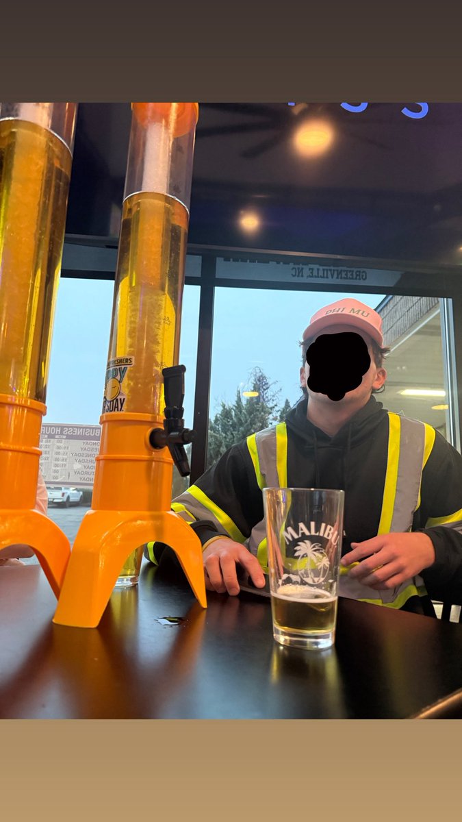 Rupertfucks's tweet photo. Looking to have an Osama Bin Laden/Israel performance on these beer towers. First tower has already been hit. Also shoutout this squidgeons phi mu hat. #bagtalk #priors https://t.co/ZPZizeZozK
