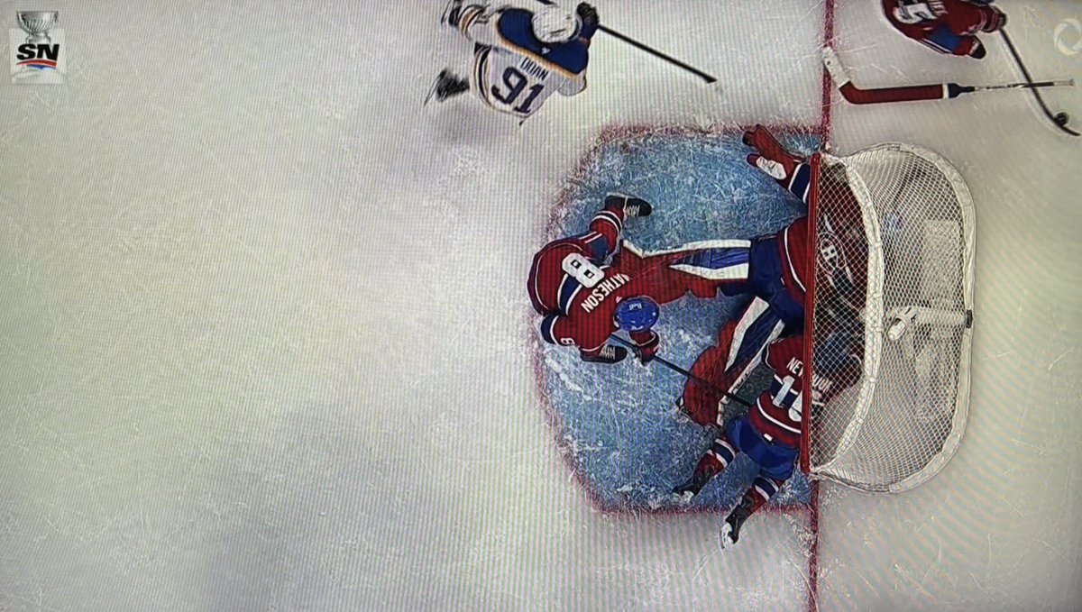 KTMegin's tweet photo. No pressure for Dobes it seems. He doesn’t need a stick on the power play. 
#canadiens #GHG https://t.co/MpR67ALAty