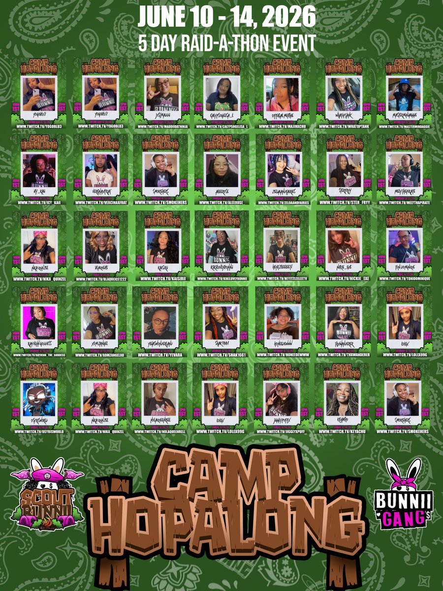 BUNNII GANG 🤘🏾🐰 #CAMPHOPALONG JUNE '26 tweet media