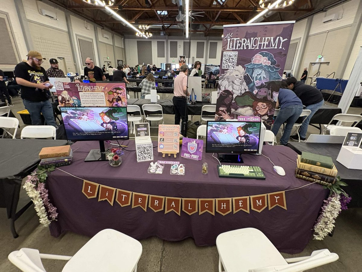 pixelpoxet's tweet photo. Pixel Poxet had an AMAZING time showcasing our game Literalchemy at Capital Creative Showcase yesterday!

Thanks so much to Sac Dev Collective for the event and to everyone who stopped by the booth 🤍

Wishlist Literalchemy on steam and check the official CCS Steam Event! https://t.co/ZFCBoi6Xwk
