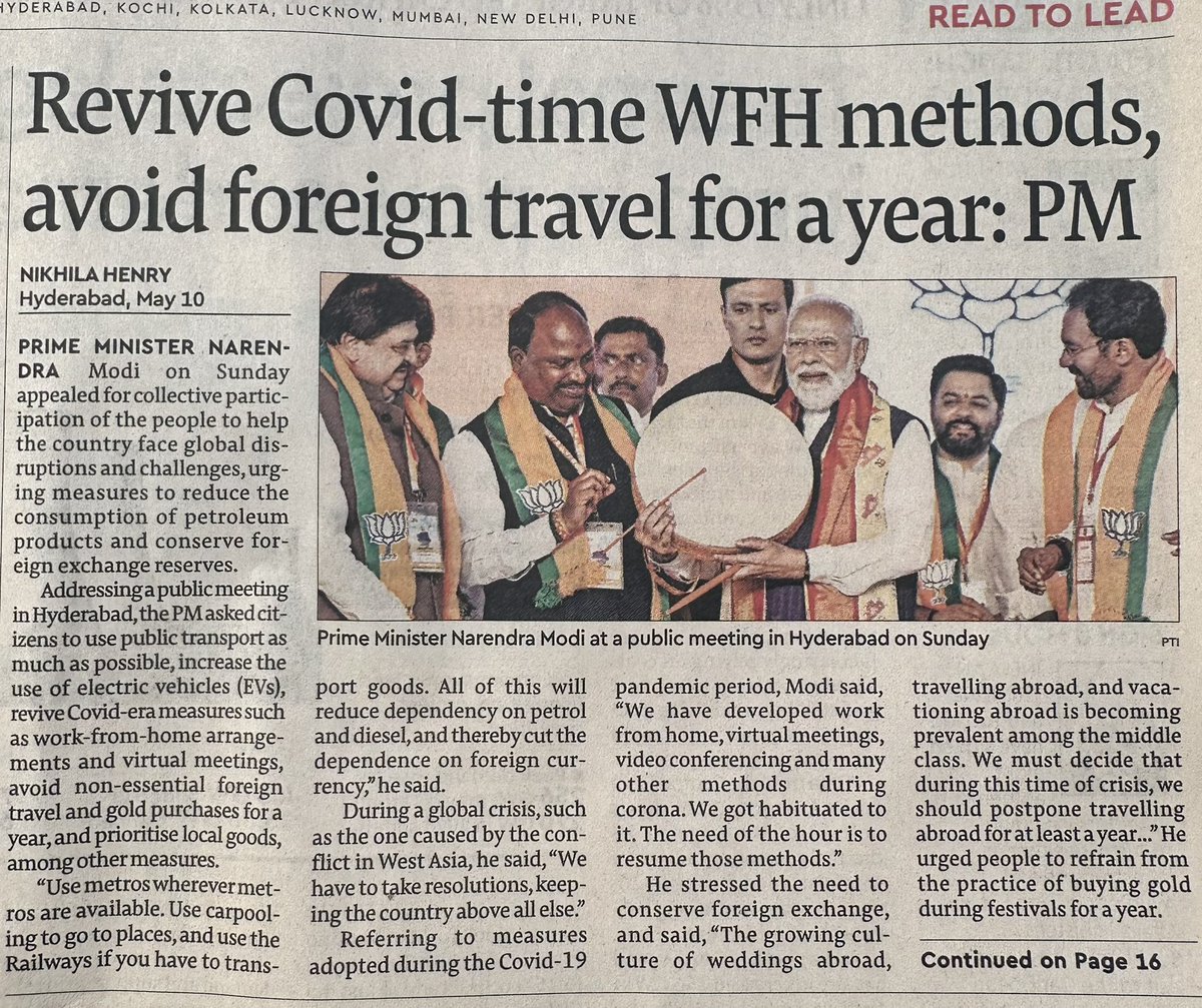 iamrakeshbansal's tweet photo. PM Modi urges: Revive COVID WFH, avoid foreign travel for 1 year to save foreign exchange! 🇮🇳
Good message on conserving forex.
But if we truly want to save foreign exchange, please ensure General Category students who can’t get good colleges in India get fair admission here. Lakhs of our students go to USA, Canada, UK every year. Their education spending runs those foreign economies.
Stop this brain drain & forex drain by giving our own students seats in India.
Humble request @PMOIndia @narendramodi @narendramodi_in