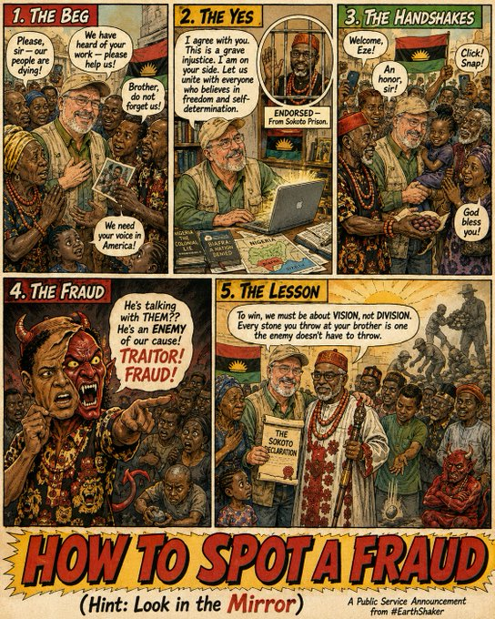 <a href="/MikeArnoldTruth/">Mike Arnold</a>, you think you will get Biafra with an AI poster? It is about diplomacy and strategies.
Ask <a href="/AloyEjimakor/">aloy ejimakor</a> to show you the results of 15 years of IPOB "One Family."
Tell the Nigerian government and your new contractor that you cannot destroy Biafra.
You are