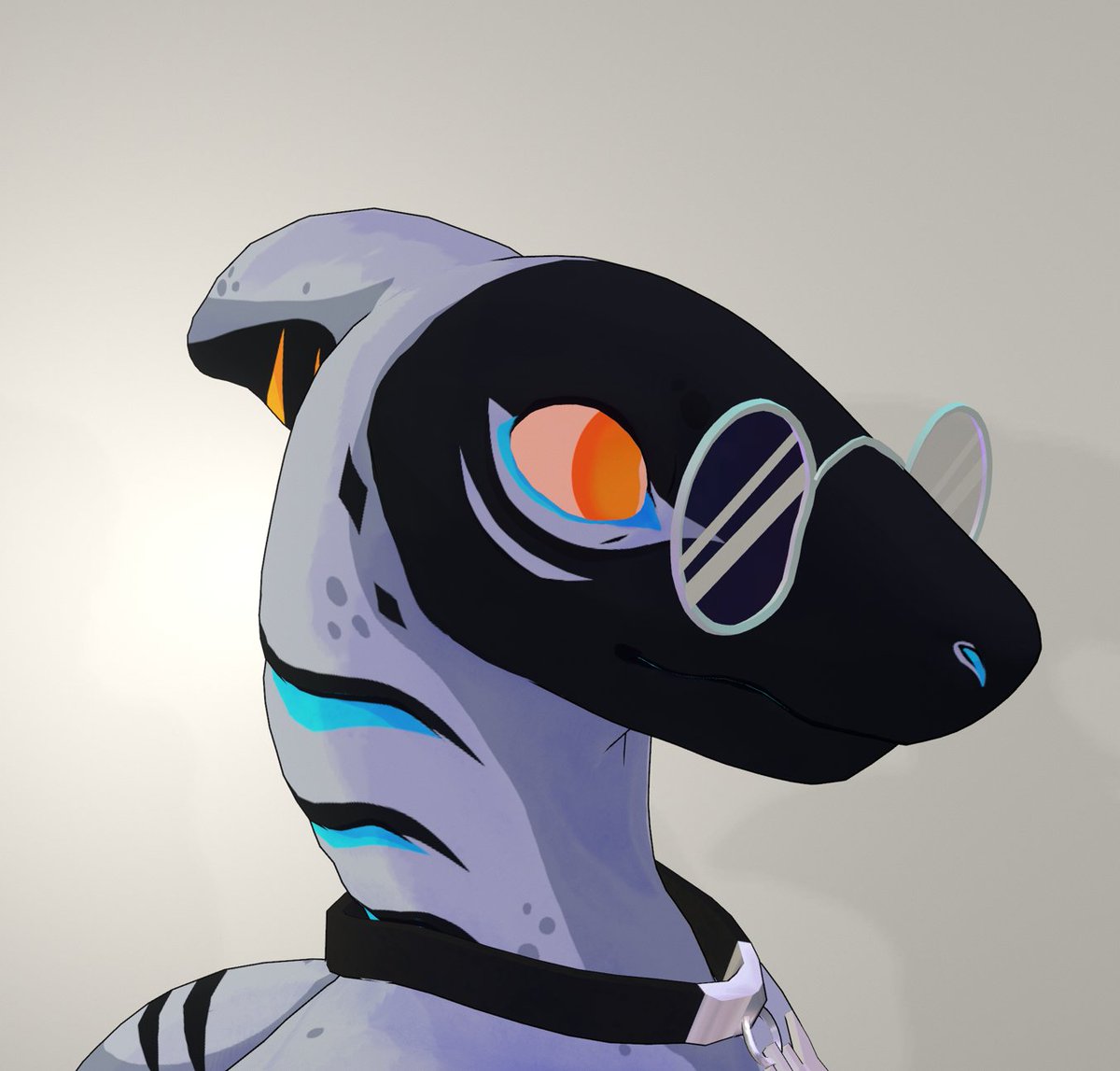 Sharkziie's tweet photo. I also made some glasses for the shark :D https://t.co/WBYMnAtprt