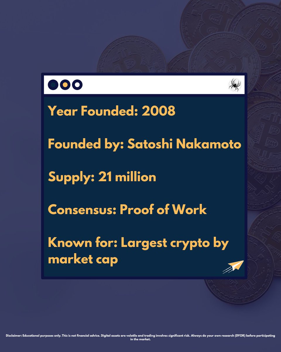 CobWeb_Pay's tweet photo. Bitcoin (bitcoin:native ) 101: The TL;DR Version 📚🕸️

Confused by the charts? We’re breaking it down to the basics. 

From Satoshi’s original vision in 2008 to the mechanics of the Halving, swipe through to get up to speed on the world’s most famous digital asset. https://t.co/VOG1lqCwIG