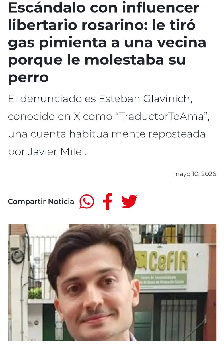 MConurbasic's tweet photo. 🔥OTRO ESCÁNDALO LIBERTARIO 🔥
Se deja cagar a trompadas por PAREJA y le tira gas pimienta a una mujer.
Esteban Glavinich es el estereotipo del libertario... https://t.co/0FCc43s2Mn