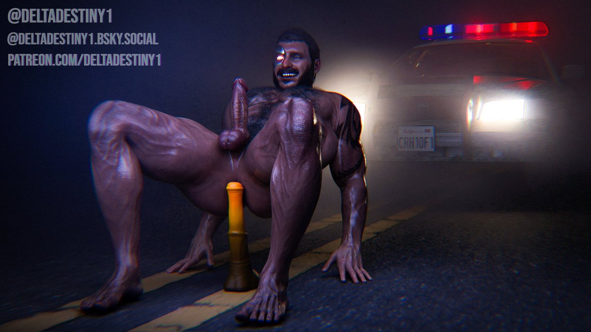 DeltaDestiny1's tweet photo. It seems that even the police enjoy the show 🔥
Dildo´s model by @MrsDragoness 
Commissioned by @ccpscrs
#gay #gayart #Kano #Mk https://t.co/4I48sqTOHC