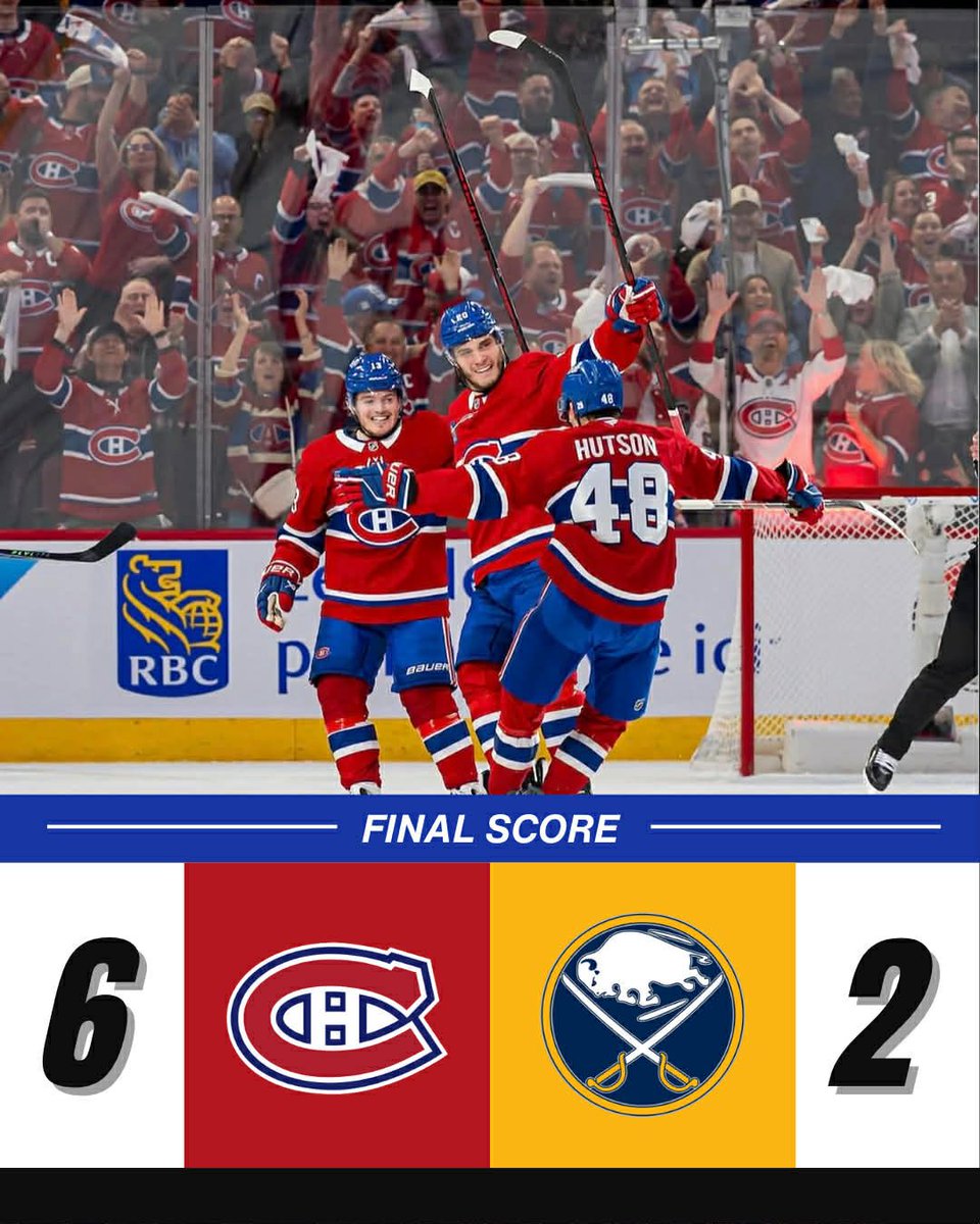 habsfanaticss's tweet photo. Canadiens completely outclass the Sabres for a second straight game and take a 2-1 lead! 

#Gohabsgo https://t.co/o1sfXTDfJS