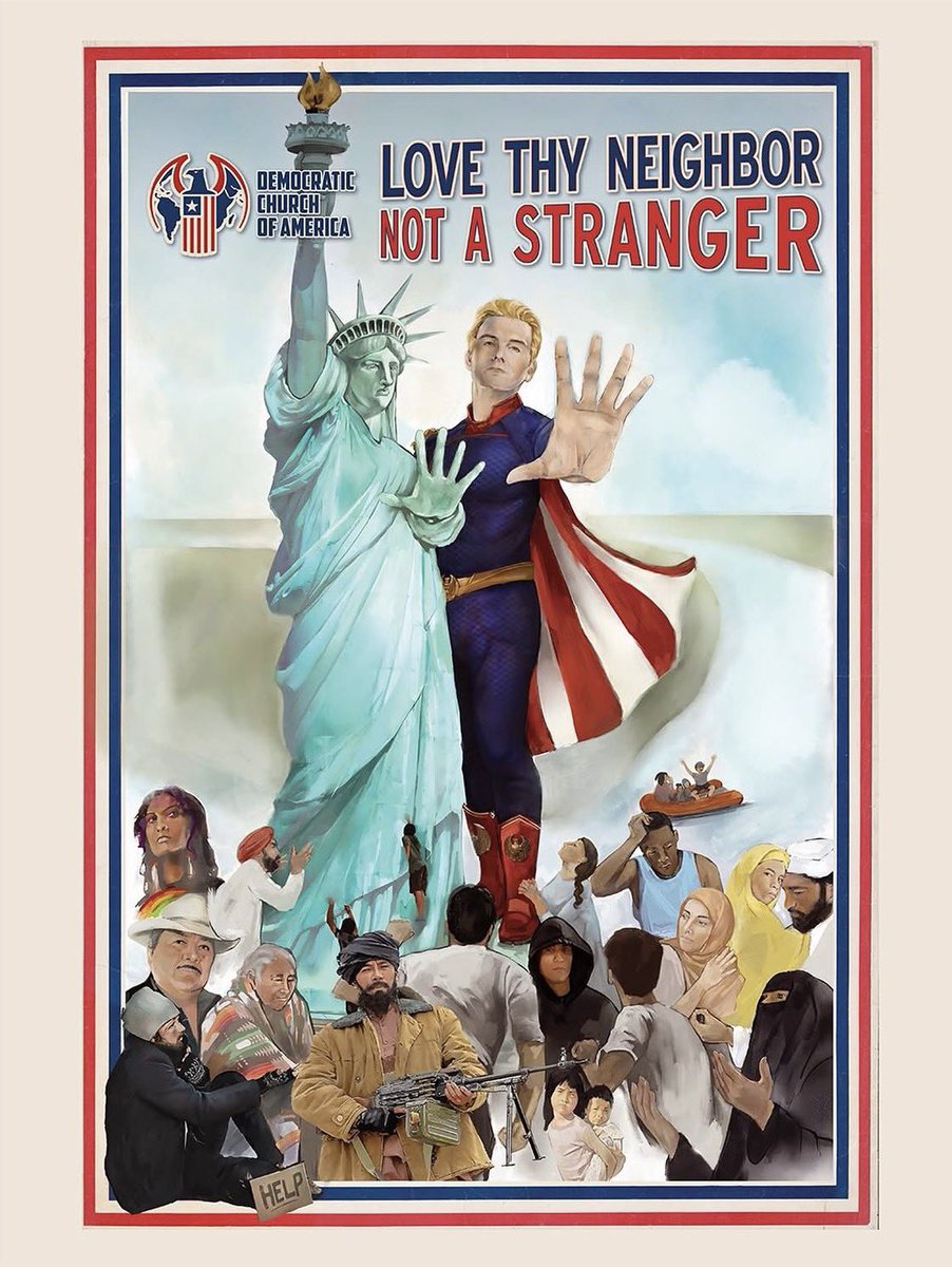 Official artwork for Homelander’s “Democratic Church of America” via ...