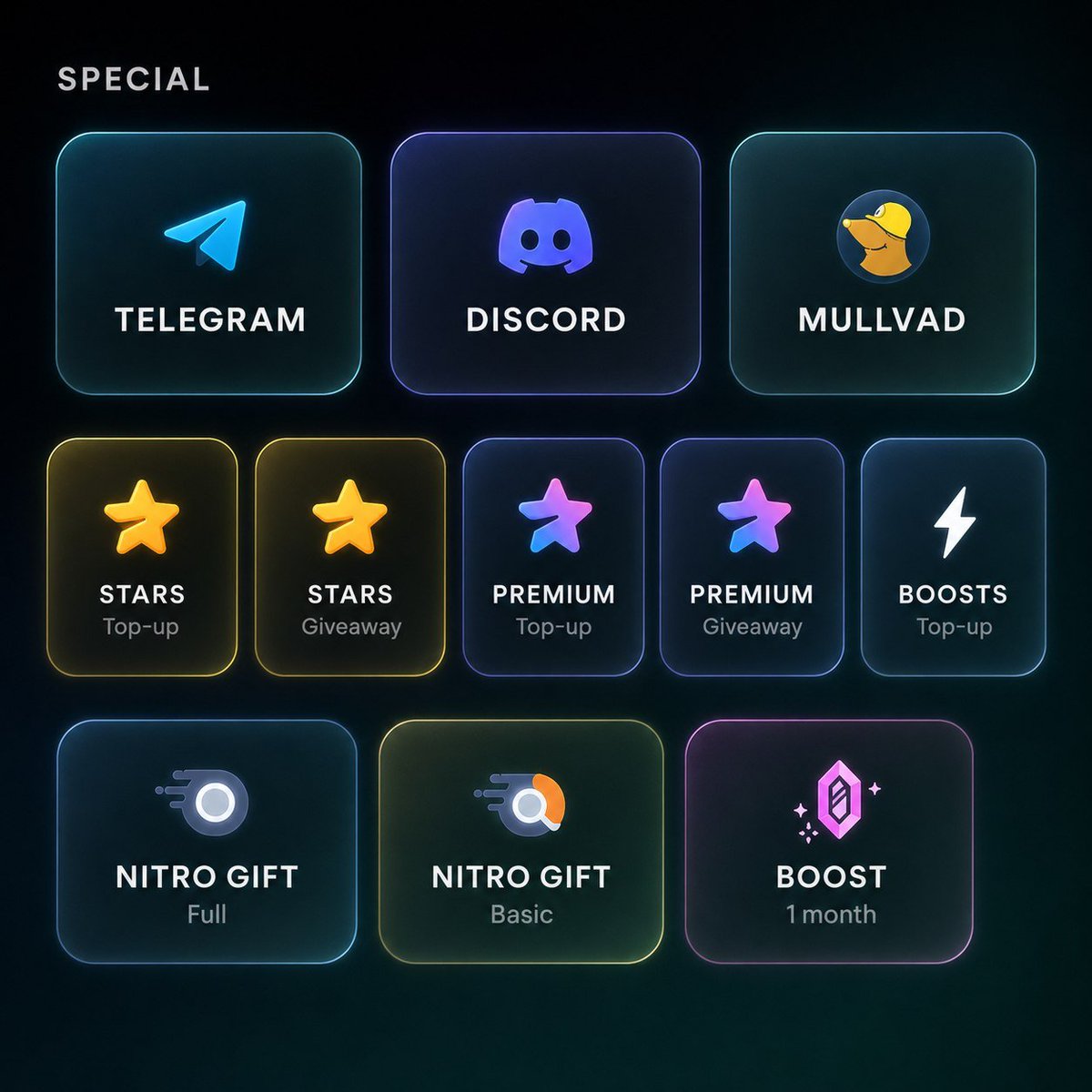 uSwapExchange's tweet photo. uSwap now supports Telegram, Discord, and Mullvad

You can now use uSwap to buy:
- Mullvad Subs
- Telegram Premium
- Telegram Stars 
- Telegram Channel Boosts 
- Discord Server Boosts
- Discord Nitro Gift Links

Route anything to anything - only with uSwap https://t.co/F1aWzbCx2y