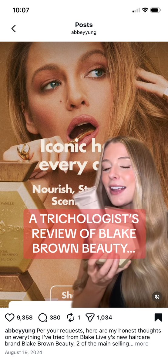 Morris1152091's tweet photo. @schatow @blakelively Certified Trichologist &amp; top 3 Hair influencer did a few posts w/reviews back in Aug 2024 &amp; Blake Brown was 👎🏻👎🏻👎🏻in all categories: quality/price/packaging. Funnily enough, Yung was also recently retained by Target to consult on hair system products. https://t.co/kF6xHt72Jd