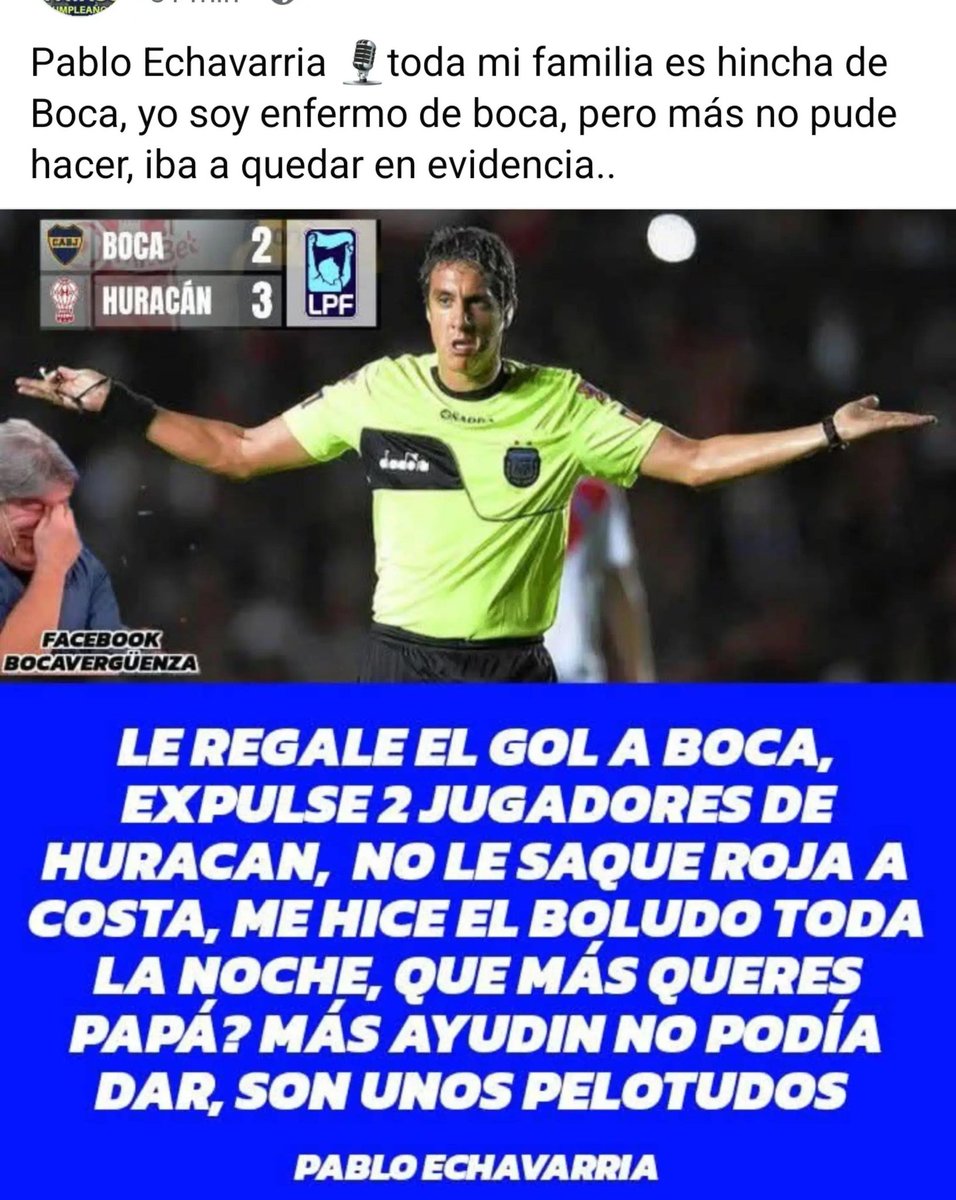 <a href="/HormigaXeneize/">Hormiga Xeneize 🐜</a> Como vas a perder en tu media cancha contra Huracán y con nueve jugadores. Simio, ganamos. Con semejante papelón, tenés ganas de cargarnos? Chupala.