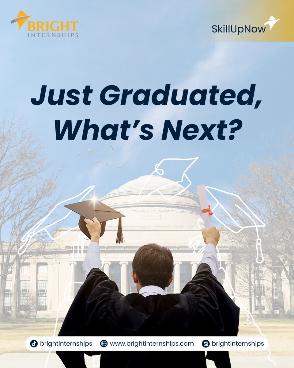 BrightInterns's tweet photo. Just graduated... now what? 👀🎓 https://t.co/eJCJOmaBm1