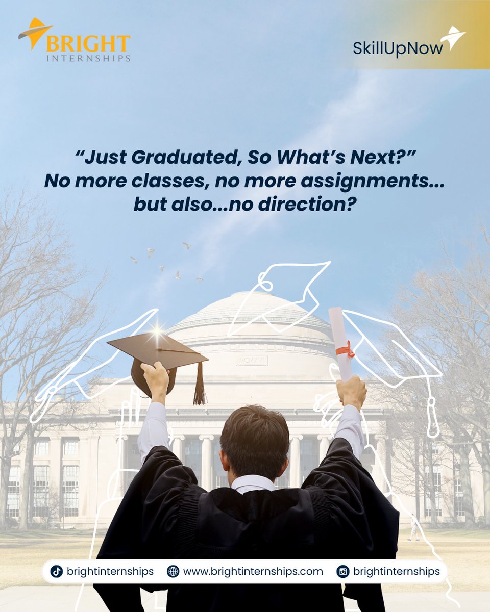 BrightInterns's tweet photo. Just graduated... now what? 👀🎓 https://t.co/eJCJOmaBm1