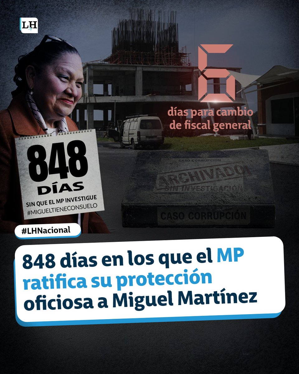 #LHNacionales | SIGUE EL CONTEO 🕵️‍♂️⌛
Van 848 días y el MP aún no ha iniciado alguna investigación de oficio en contra de Miguel Martínez por posibles hechos de corrupción.
Estos son los detalles ➡️ bit.ly/4oCEqAx
