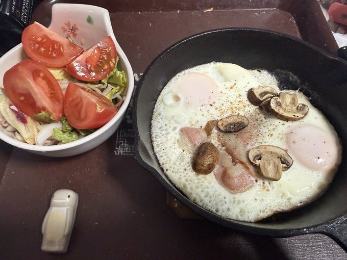 山岡さん流で蒸し焼きにして、味は部長流に塩をパラリのコショウをパラリの。 