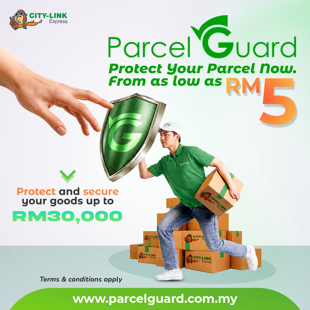 CityLinkMY's tweet photo. Maximum protection, minimum cost. Get Parcel Guard coverage up to RM30,000 for as low as RM5 per parcel. Secure your peace of mind now!

Learn more at: https://t.co/xPuchMj2yU

Terms &amp; conditions apply.

#CityLinkExpress #ParcelGuard #ShippingSecurity #SafeDelivery #Logistics https://t.co/xUirJ8UKYq