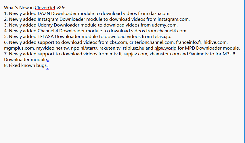 CleverGet_More's tweet photo. CleverGet V26 was officially rolled out with multple new video downloader modules: DAZN Downloader, Instagram Downloader, Udemy Downloader, Channel 4 Downloader and TELASA Downloader, as well as supporting to download videos from multiple other sites. https://t.co/o3Bnjm8oy0 https://t.co/qd6GaGENAK