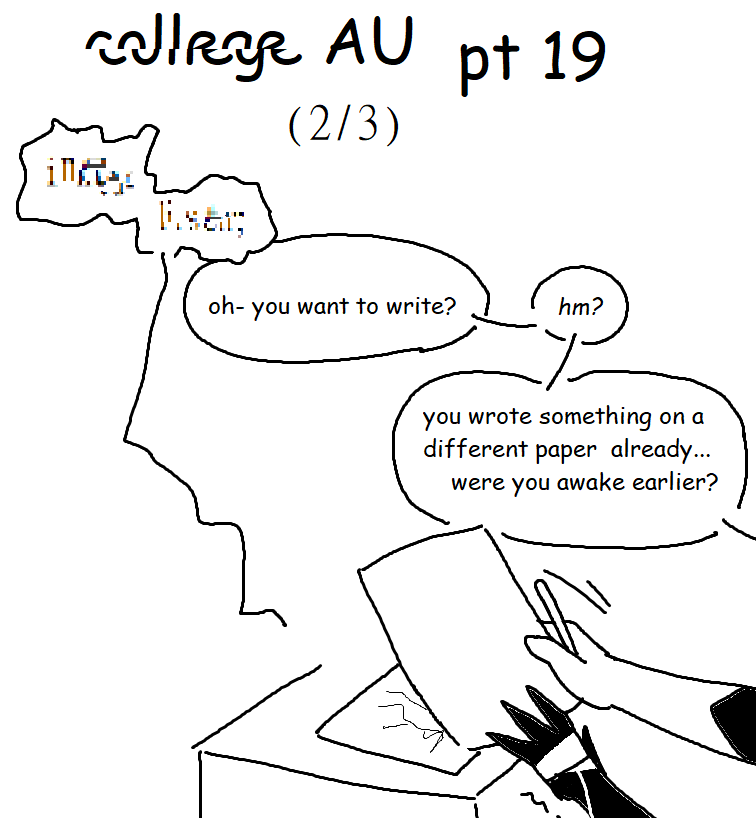 college AU pt 19 (2/3) 
🧵(1/6) 
#sfawtde #alternateuniverse #d3rlord3 #collegeau #kinginyellow