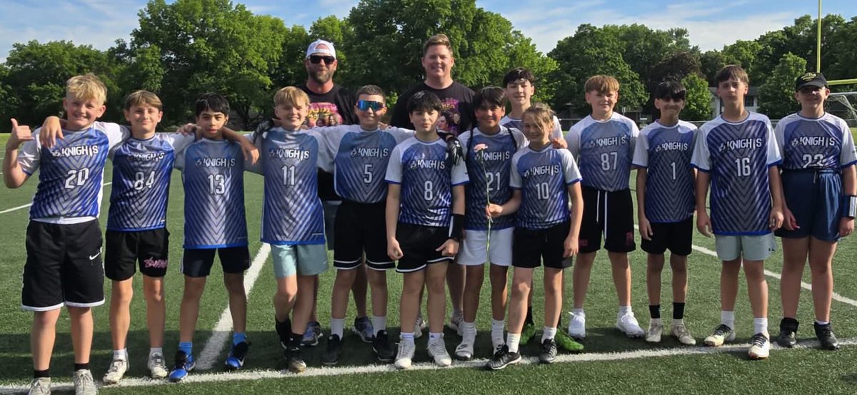 MattyJay58's tweet photo. Celebrated Mother's Day with an Overtime Win to close down the Spring 2026 Knights football season. 

Smiles all around 😀 

Great group of young men that I've been honored to coach for the last 4 years. https://t.co/SfjJACL2HX