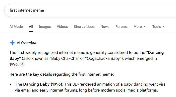 Busrry's tweet photo. Dancing Baby is the first internet meme ever.

5Ki4yGM8TSwofkJzXSEzS8nirZZgBNxDdpWec75DPp5k

https://t.co/zDhRfCyfYe https://t.co/rsZqxfAUHd