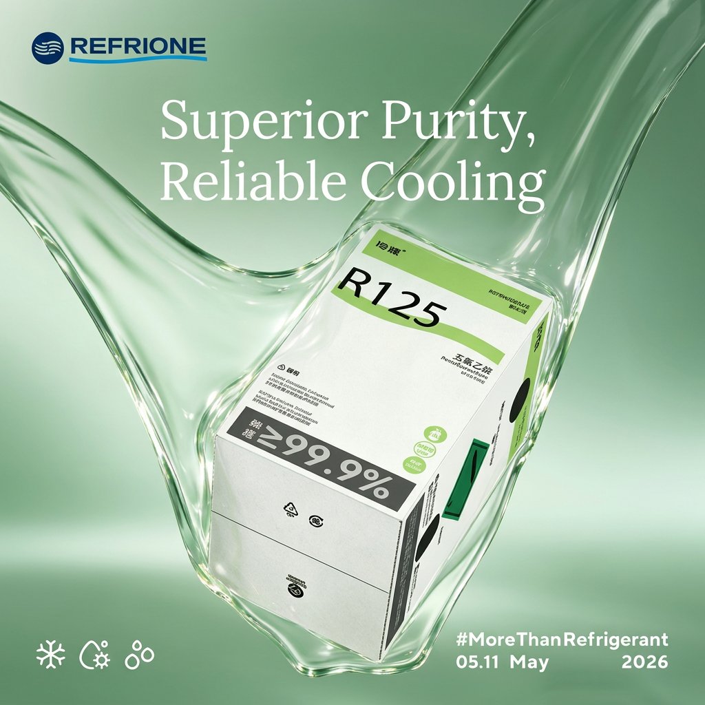 Lengwang2018's tweet photo. Purity You Can Trust: REFRIONE R125 (≥99.9%). 
Don't let impurities heat up your maintenance costs. Choose Superior Purity for Reliable Cooling.
Cool smarter with REFRIONE. 
#CoolingSystem #R125 #HVACLife #Refrigerant #B2BMarketing #REFRIONE https://t.co/qrY3lch0km