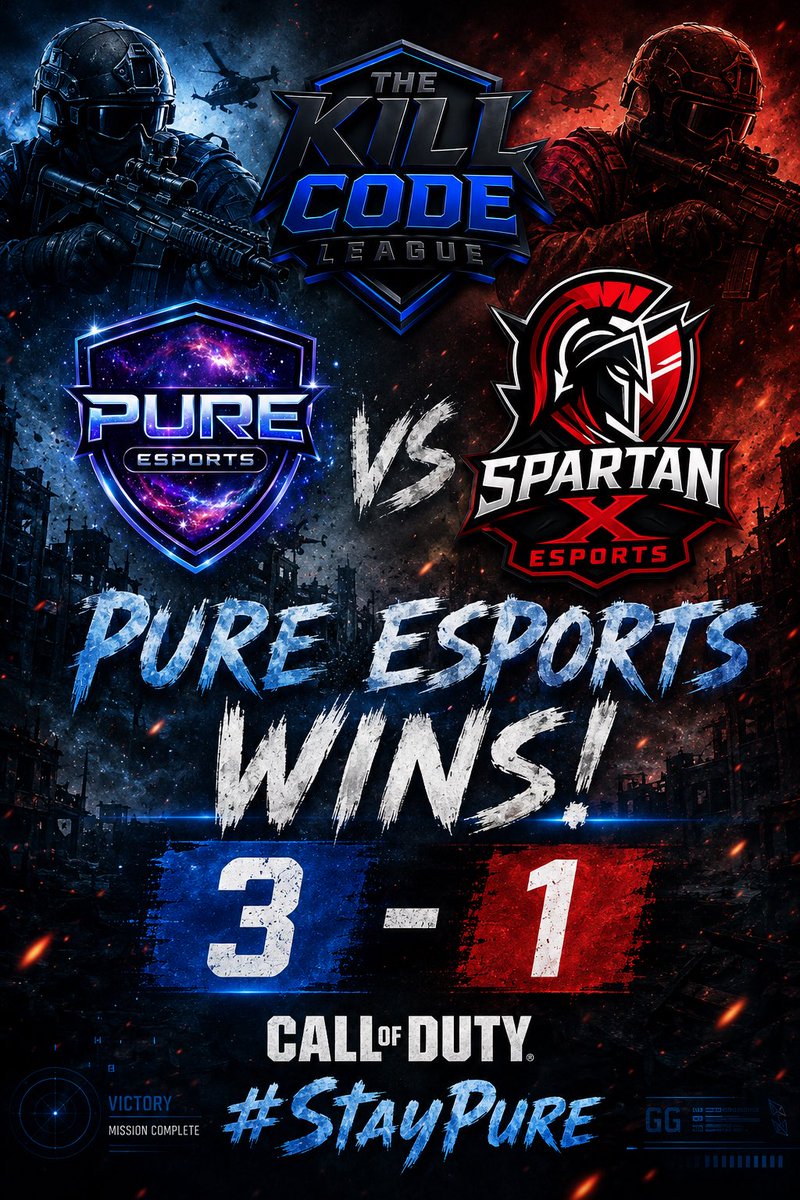 PureGGEsports's tweet photo. Pure Esports Play first league match in @KILLCODELEAGUE Vs Spartan X Esports.
GGs Fellas 

#staypure #fyp #callofdutyleague #gaming https://t.co/q3kA7Ss8SR