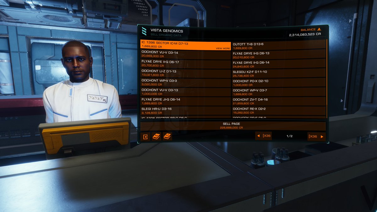 DippyLippy_'s tweet photo. Spent less time exploring than my last trip and earned over twice as much. This time I knew what I was looking for and had less wasted scans. Went from 2.3 Bil to 4.9 and still have my planet data to sell 🤑 #EliteDangerous https://t.co/cZD67fq5oN