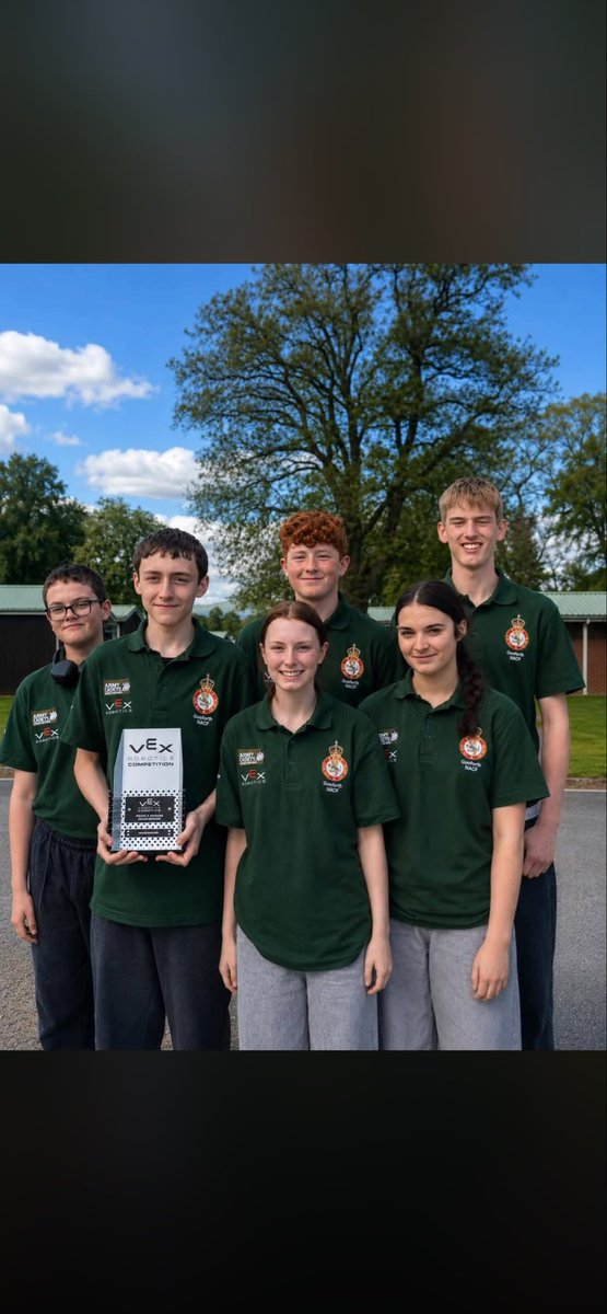 VixsterG's tweet photo. Team Gosforth smashed the skills part of the @VEXRoboticsUK competition this weekend at Warcop, here they are with their new trophy! Well done! @comdtnacf @NACF_CCEO @ColCadetsArmy https://t.co/8NP3GQ3zbk