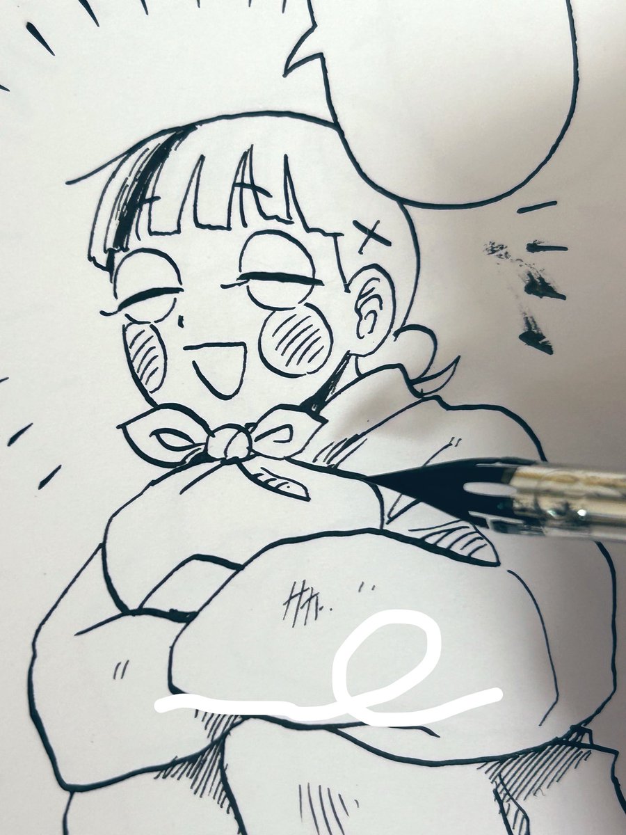 アナログ作画〜(また盛大に墨を擦っている…) 
