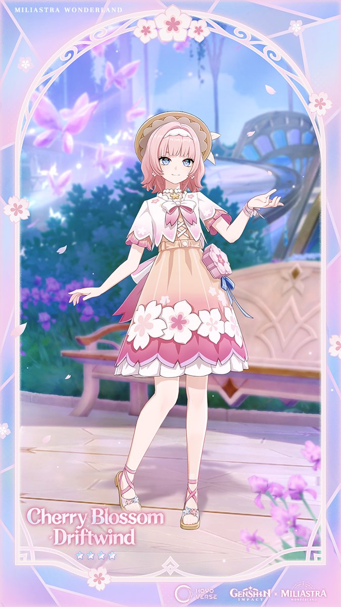 GenshinImpactMW's tweet photo. "Luna VII" - Chronicles/Epic of the Realms Elite Cosmetics
#GenshinImpact #GenshinImpactMiliastraWonderland #CherryBlossomDriftwind #PrismaticChronicles

★ Elite Cosmetic | Cherry Blossom Driftwind
Crafted from light, comfortable fabric, this set evokes the image of petals dancing in the breeze, exuding a clean, effortless spring air.
——————
How to Obtain: During the event, Travelers can obtain the corresponding Elite (4-star) Cosmetic by unlocking "Chronicles of the Realms" or "Epic of the Realms."
*Manekin cosmetics and actions are for reference only. Please refer to the actual in-game appearance.