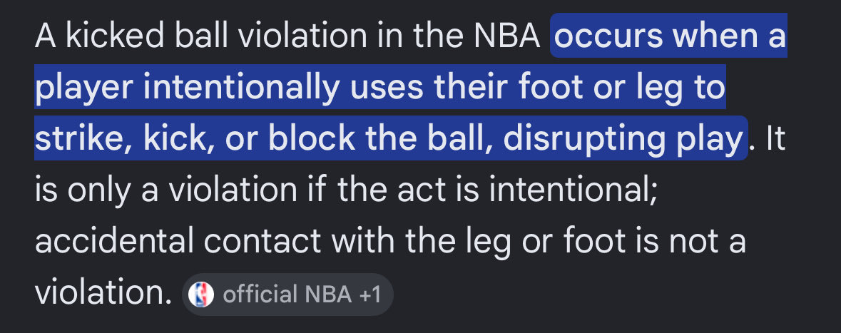 JoeThompsows's tweet photo. @TheHoopCentral Hey spurs fans before you comment to complain about the refs here’s a refresh on the kickball violation https://t.co/dkaTmIAbLr